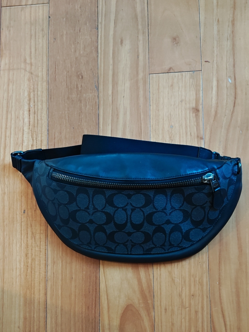 Coach Black Signature Canvas Belt Bag